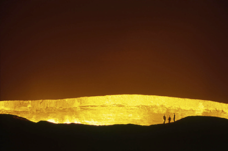 A Darvasa Gas Crater in the Karakum desert