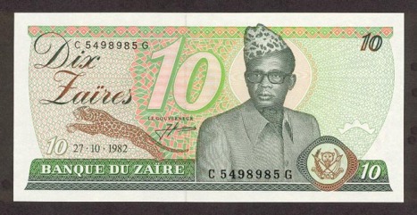 Actual Zairian money - seriously.